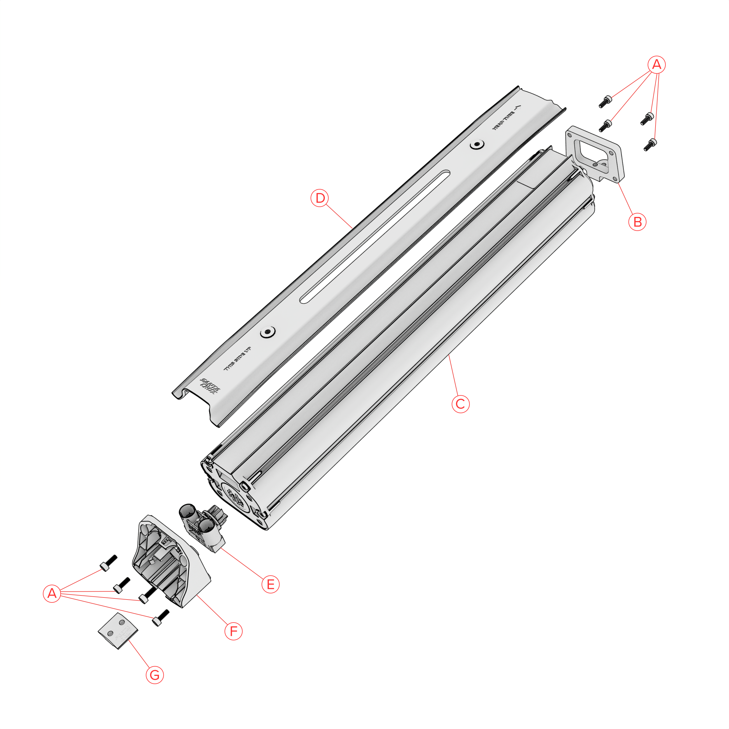 Technical diagram of a Vala AL eMTB Battery