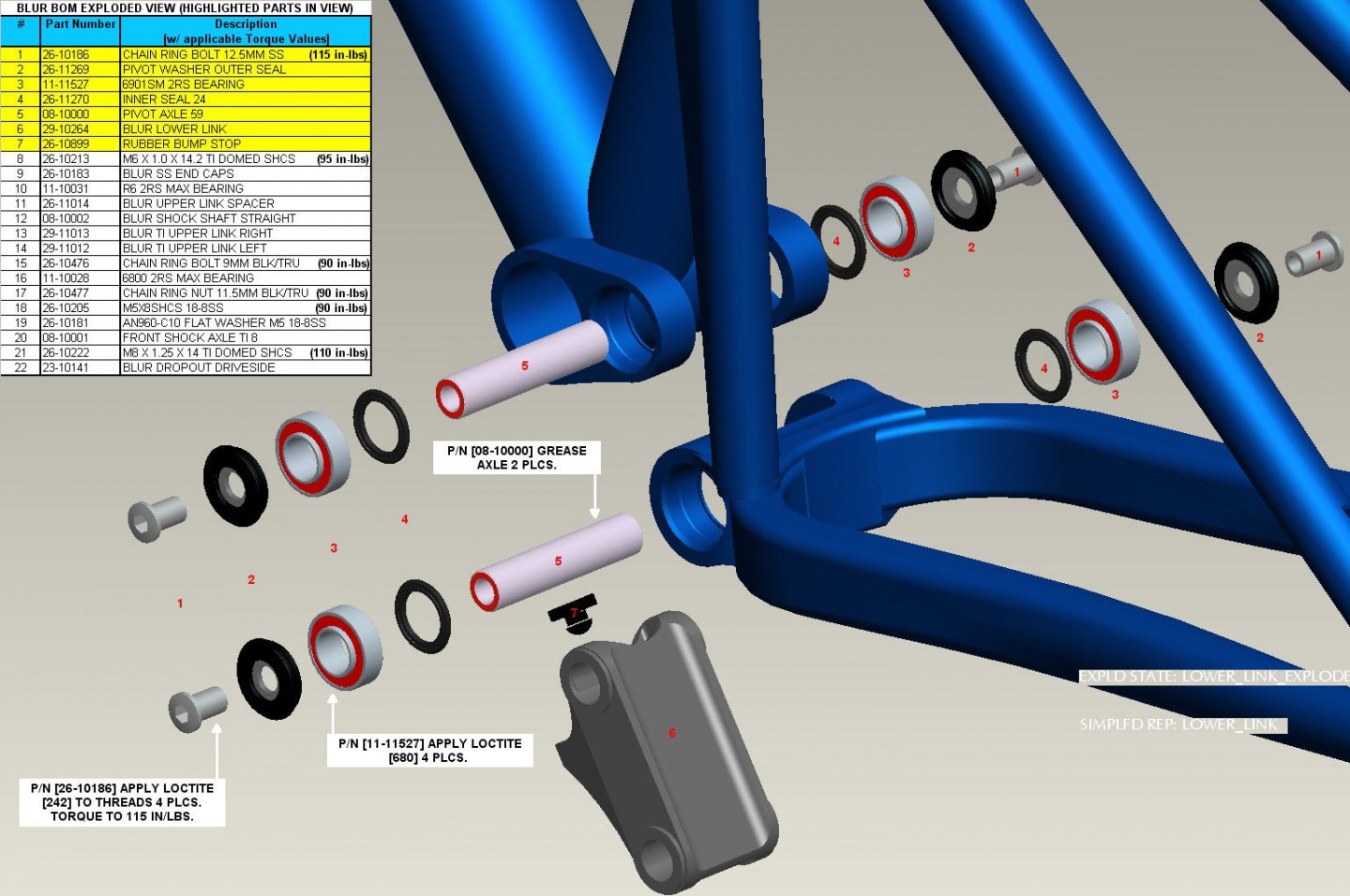 Exploded Diagram of Blur XC