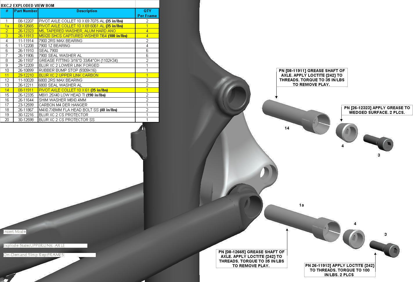 Exploded Diagram of Blur XC