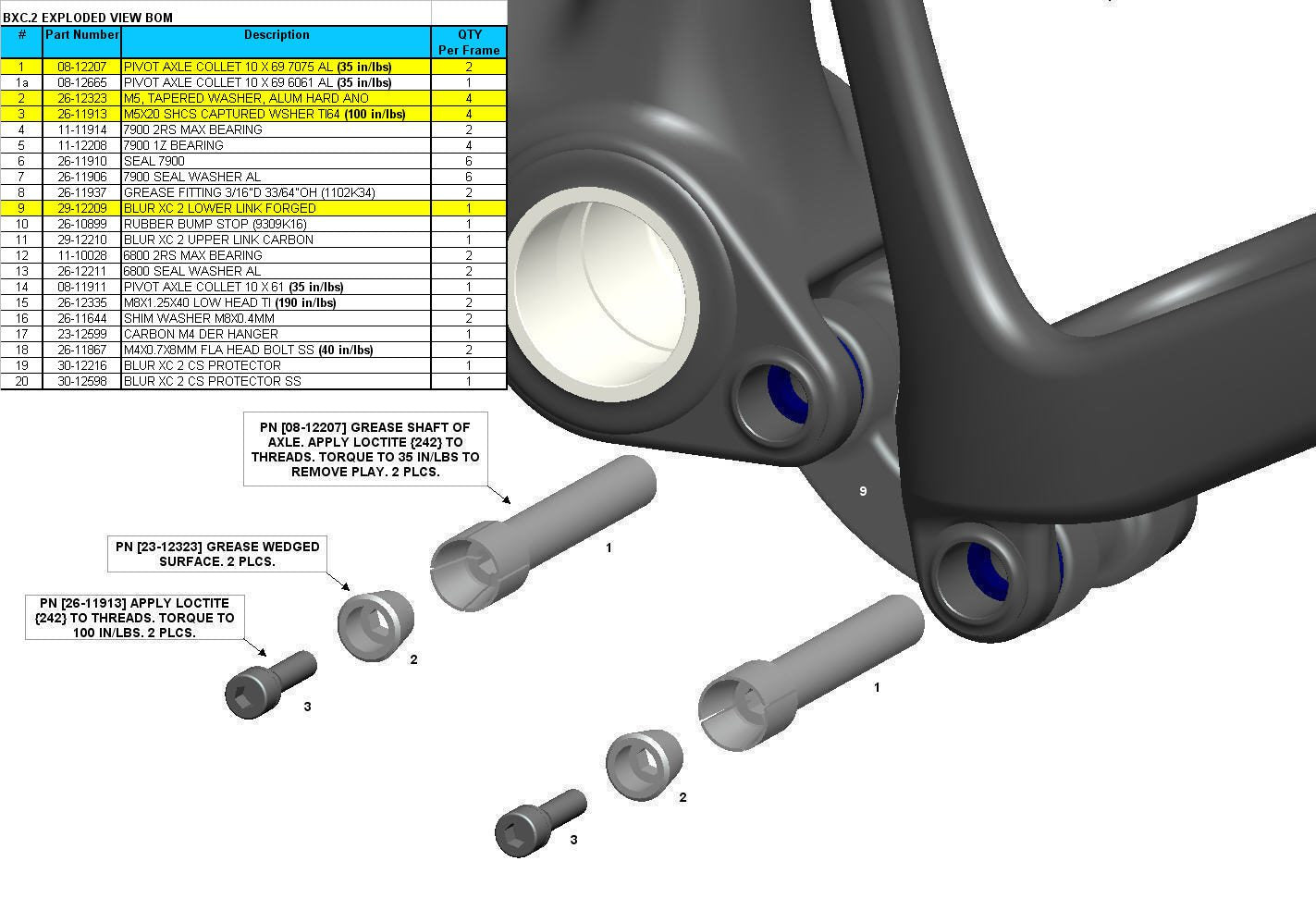Exploded Diagram of Blur XC