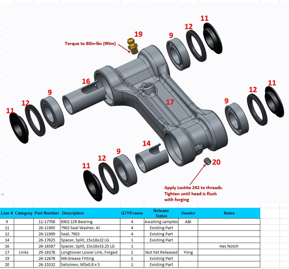 Exploded Diagram of Hightower LT