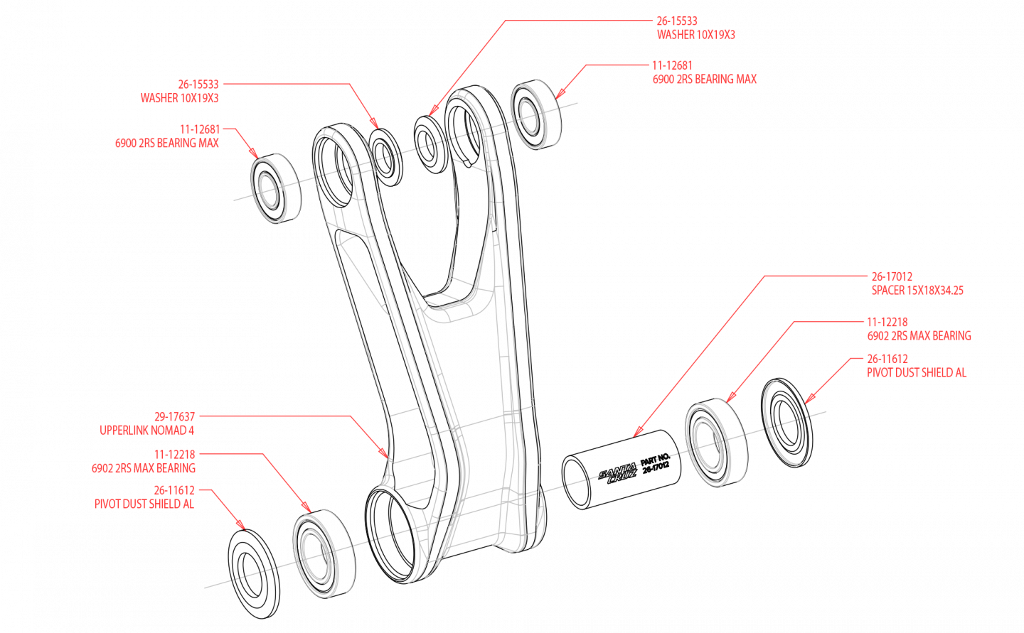 Exploded Diagram of Nomad Aluminum