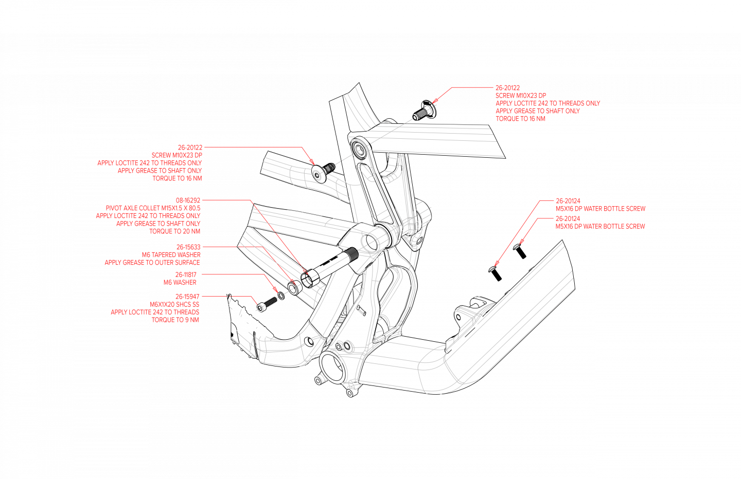 Exploded Diagram of Tallboy Aluminum