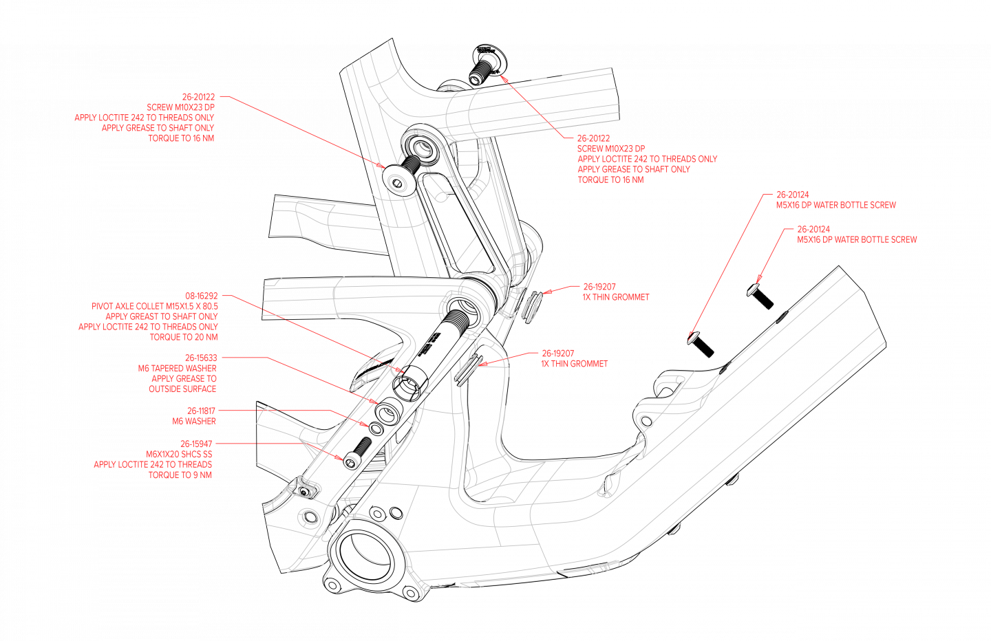 Exploded Diagram of Tallboy Carbon