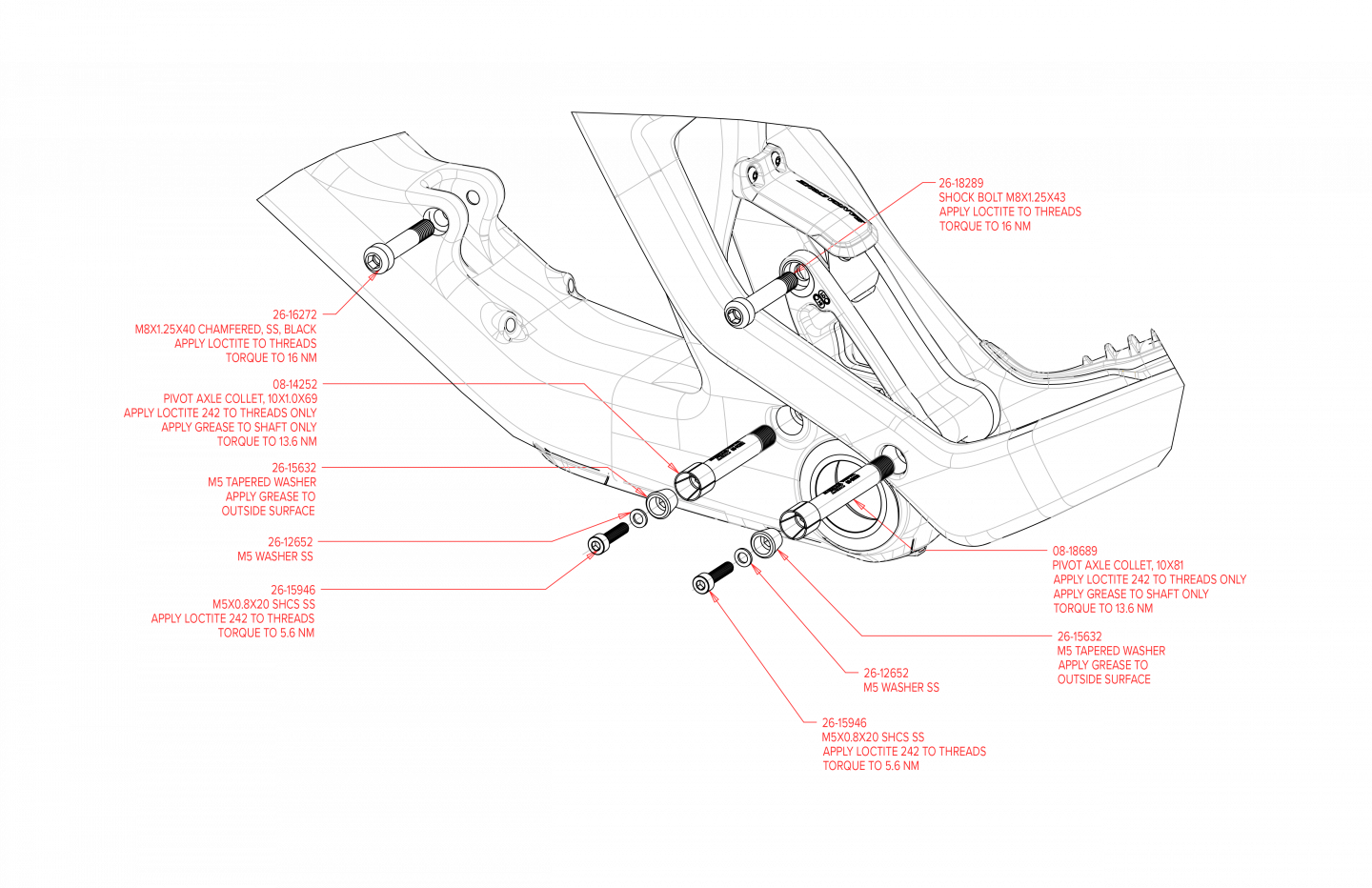 Exploded Diagram of Tallboy Carbon