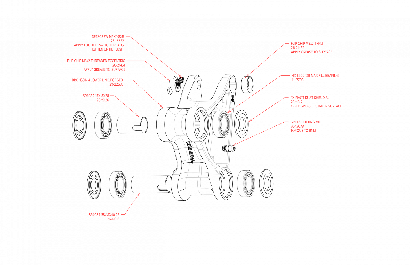 Exploded Diagram of Bronson Carbon