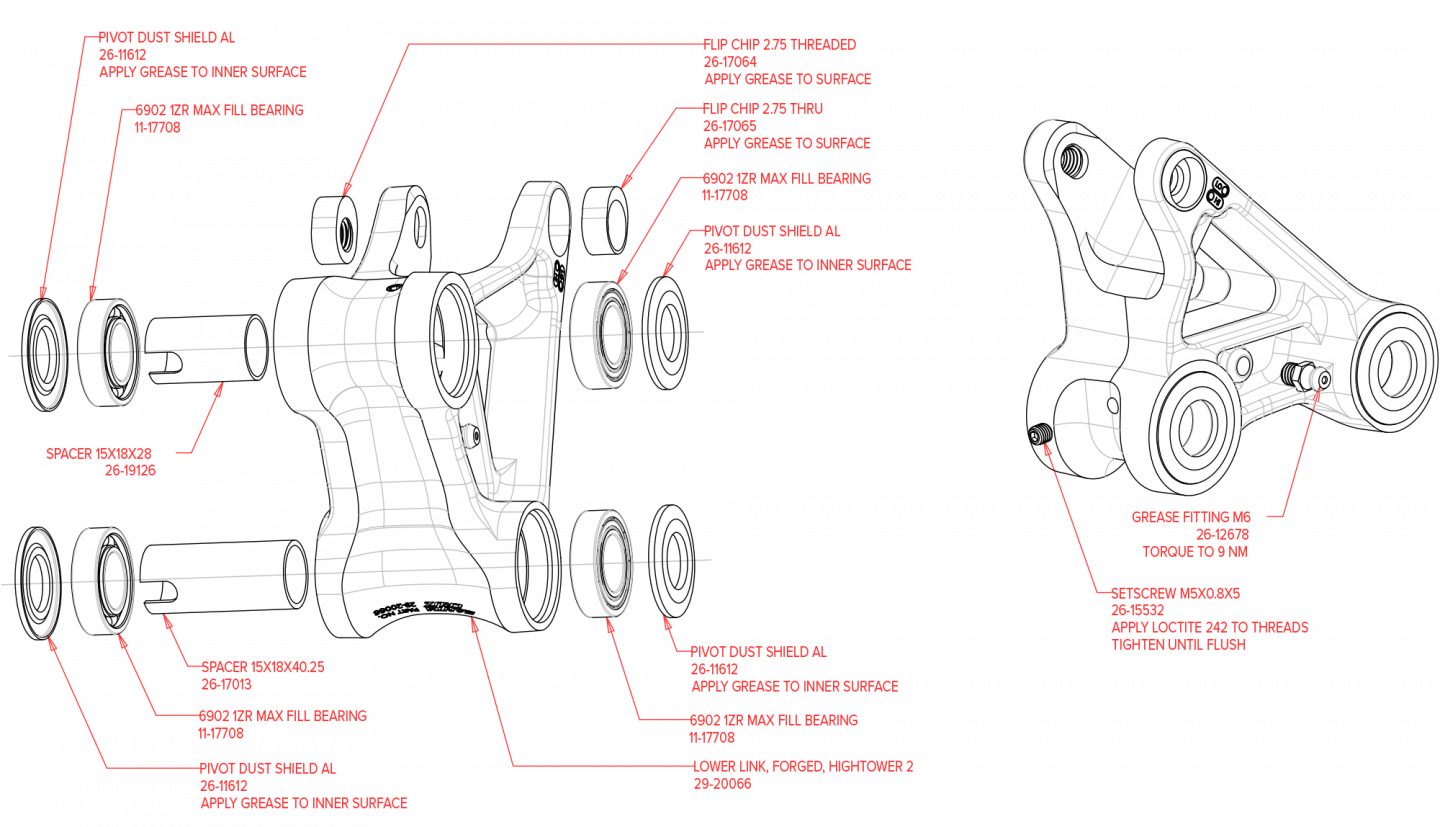 Exploded Diagram of Hightower Carbon