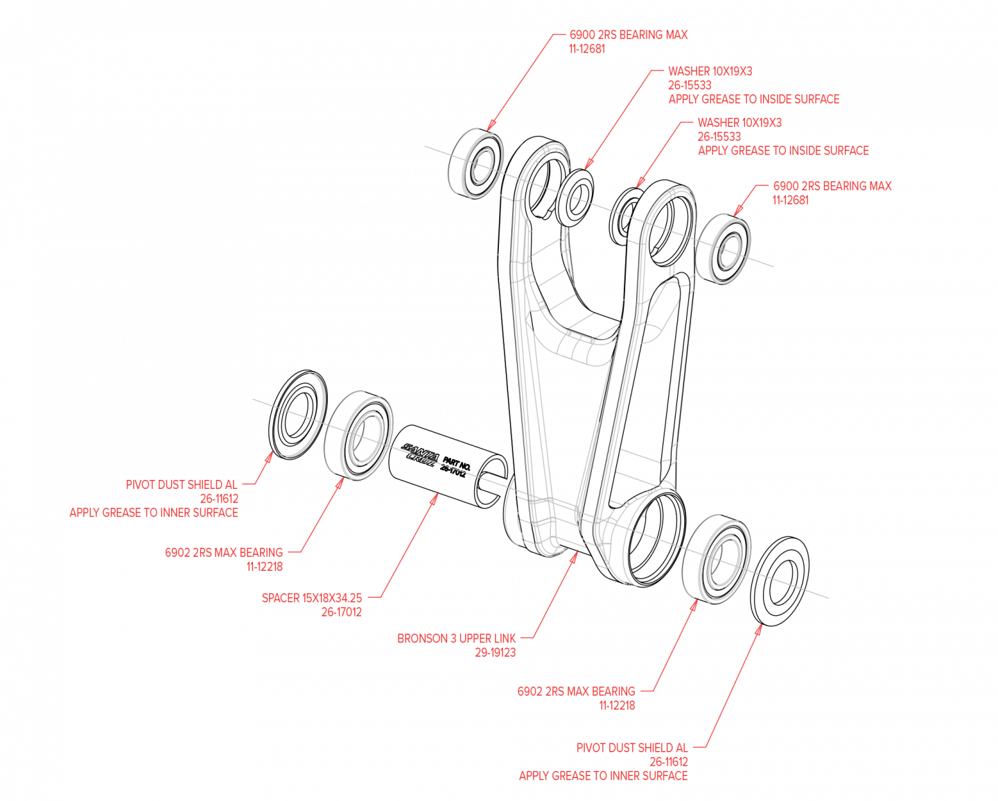 Exploded Diagram of Hightower Carbon