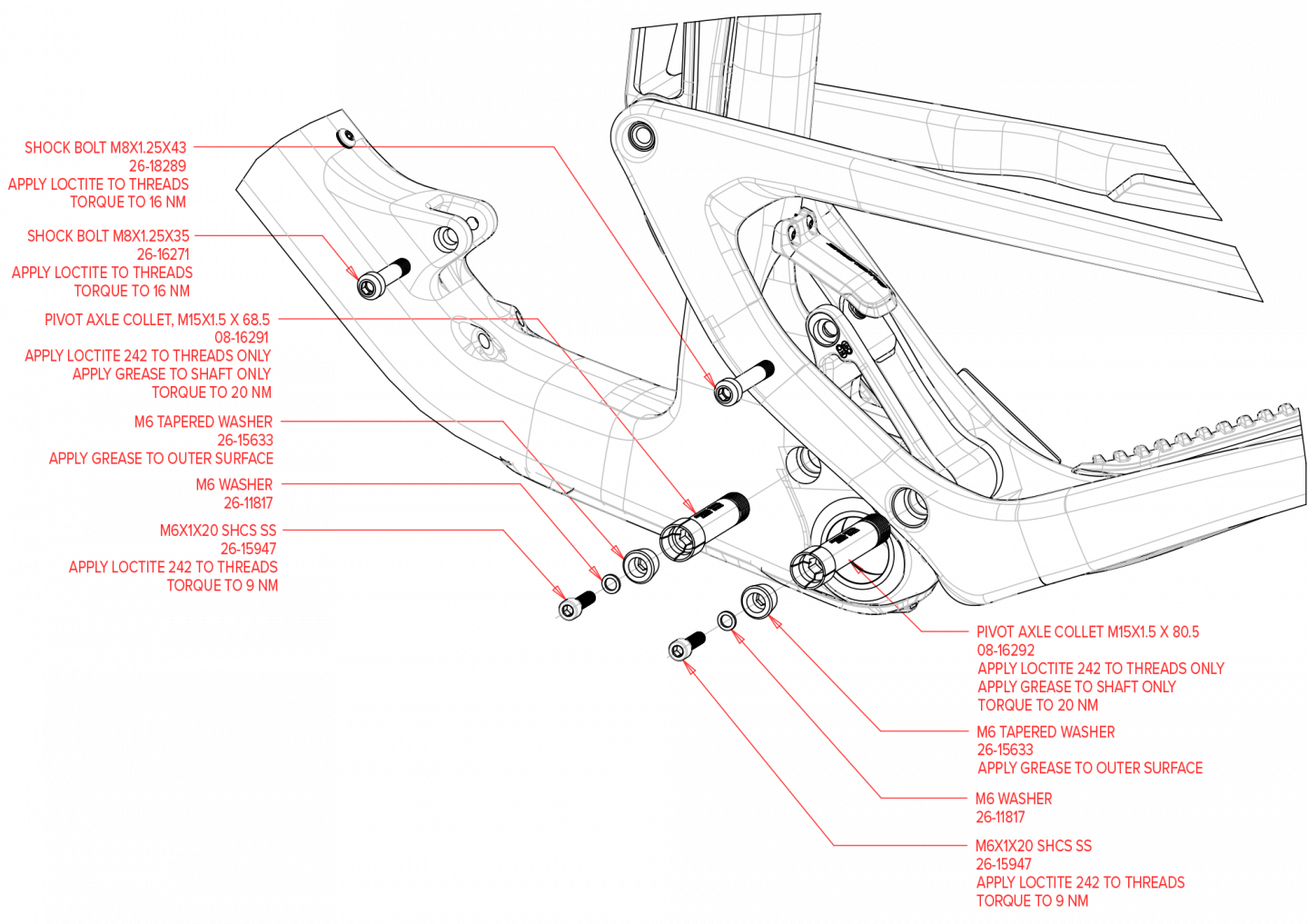 Exploded Diagram of Hightower Carbon