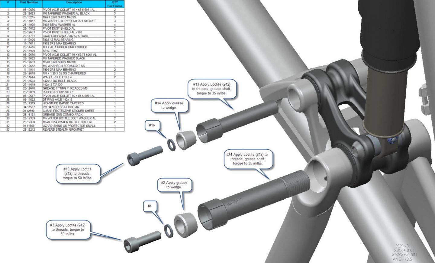 Exploded Diagram of Tallboy LT Aluminum