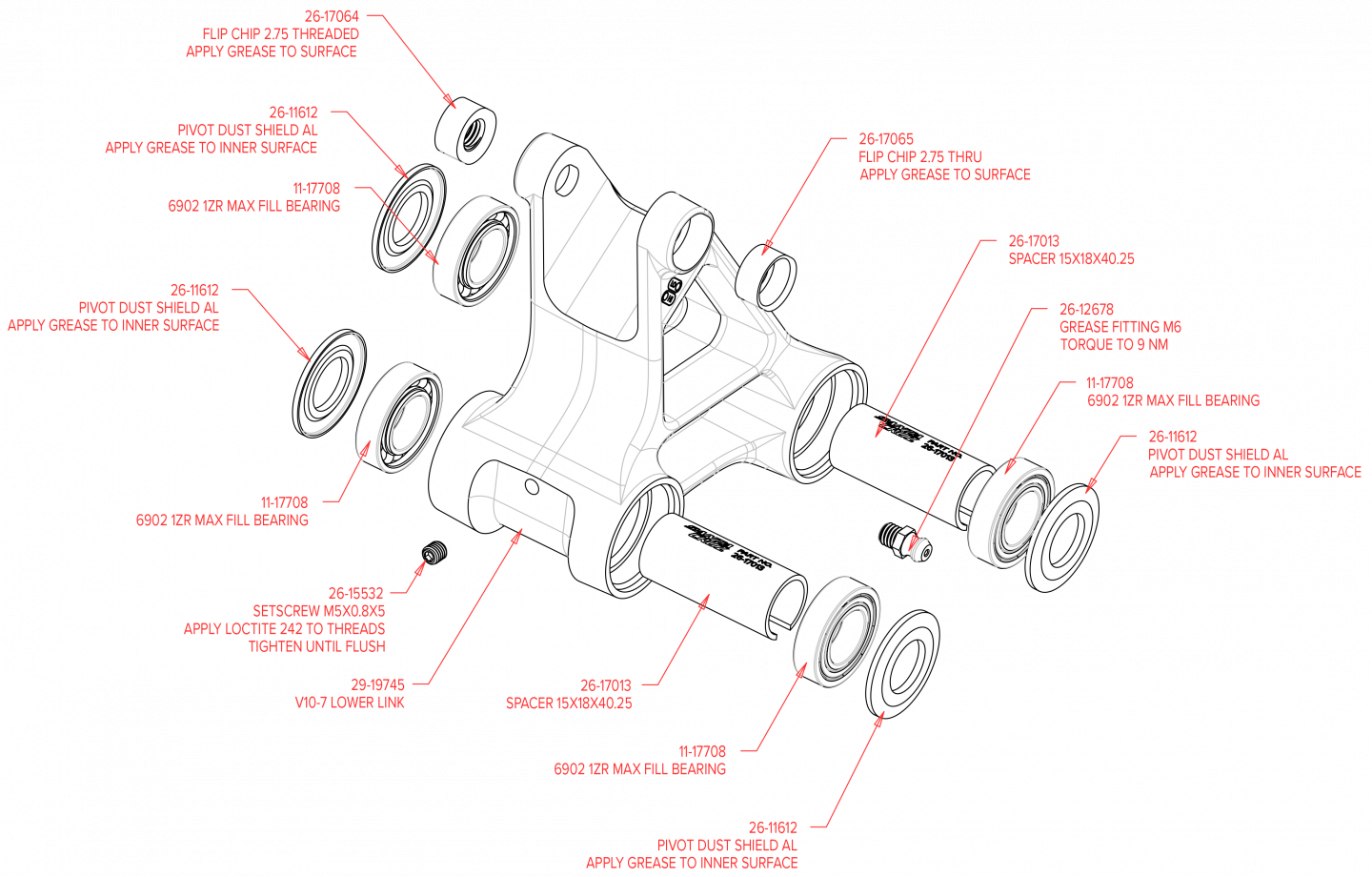 Exploded Diagram of V10 Carbon